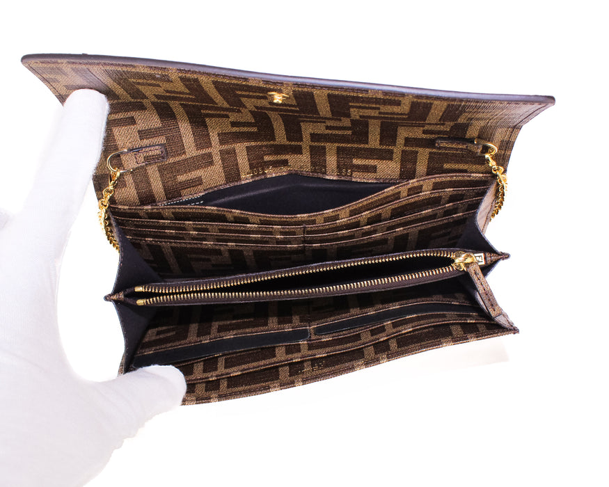 Fendi Continental Brown Wallet on Chain