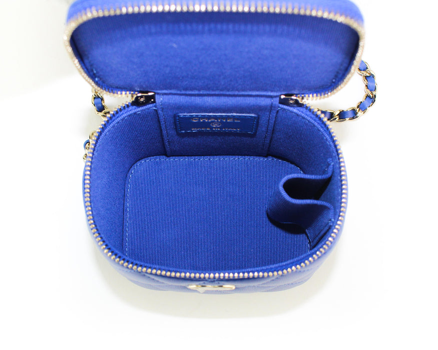 Chanel Small Vanity With Chain in Blue