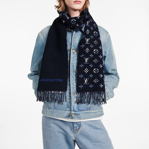 Louis Vuitton Monogram Gradient Tartan City Scarf in Blue