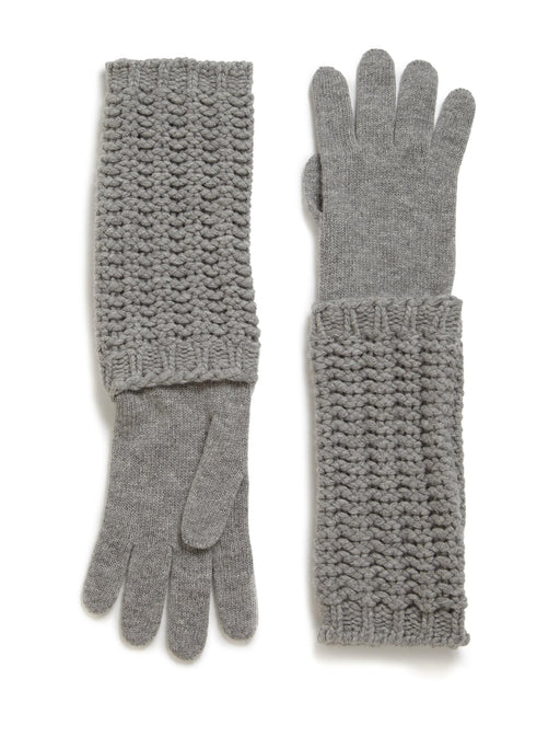 Moncler Light Grey Knit Gloves