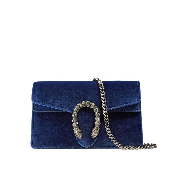 Gucci Velvet Dionysus Super Mini Bag Blue