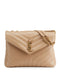 Saint Laurent Medium LouLou Matelassé Leather Shoulder Bag in Dark Beige