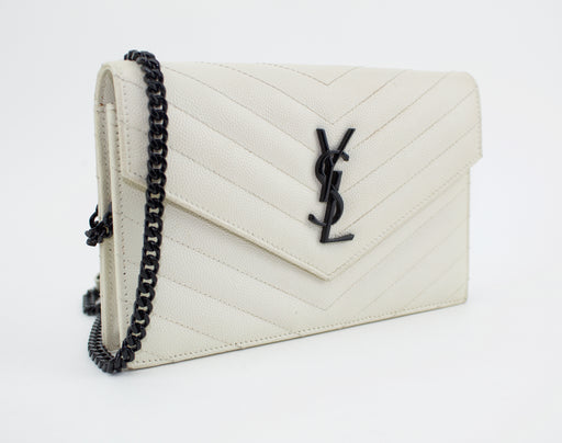 SAINT LAURENT MONOGRAM ENVELOPE CHAIN WALLET