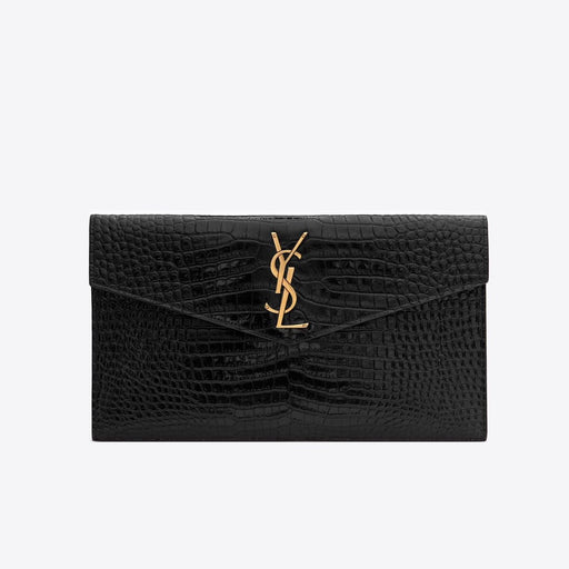 Saint Laurent Crocodile Embossed Uptown Pouch