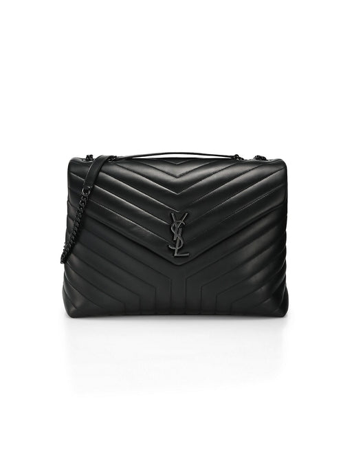 Saint Laurent Large LouLou Shoulder Bag in All Black