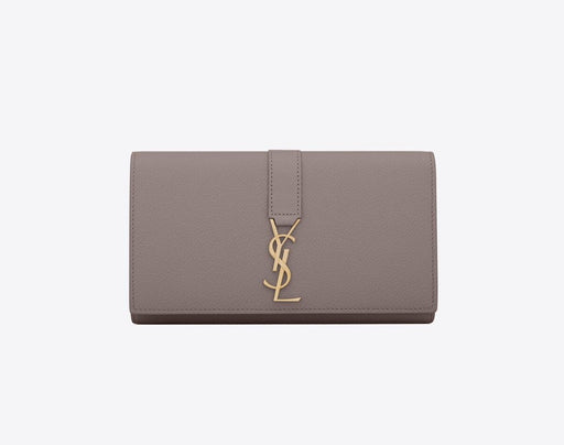 Saint Laurent Line Large Flap Wallet in Fog Grained Leather