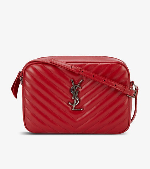 Saint Laurent Lou Camera Bag in Red Quilted Leather