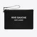 Saint Laurent Rive Gauche Zippered Pouch in Black Bias Canvas 