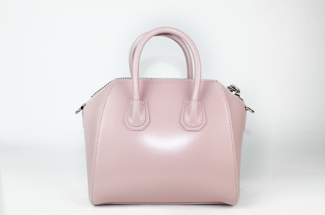 Givenchy Small Antigona Bag in Blush Pink Leather with Tag effect Heart Print