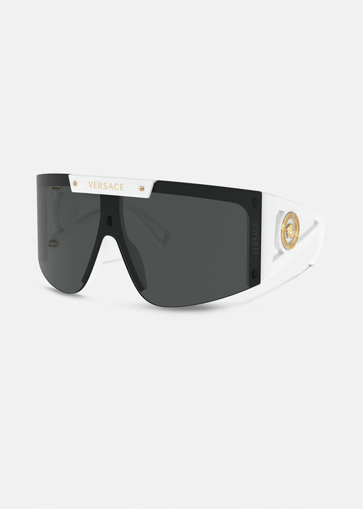 Versace Medusa Icon Shield Sunglasses in White
