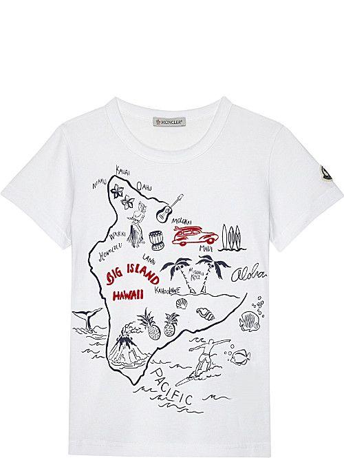 MONCLER MAP PRINT COTTON T-SHIRT - LuxurySnob