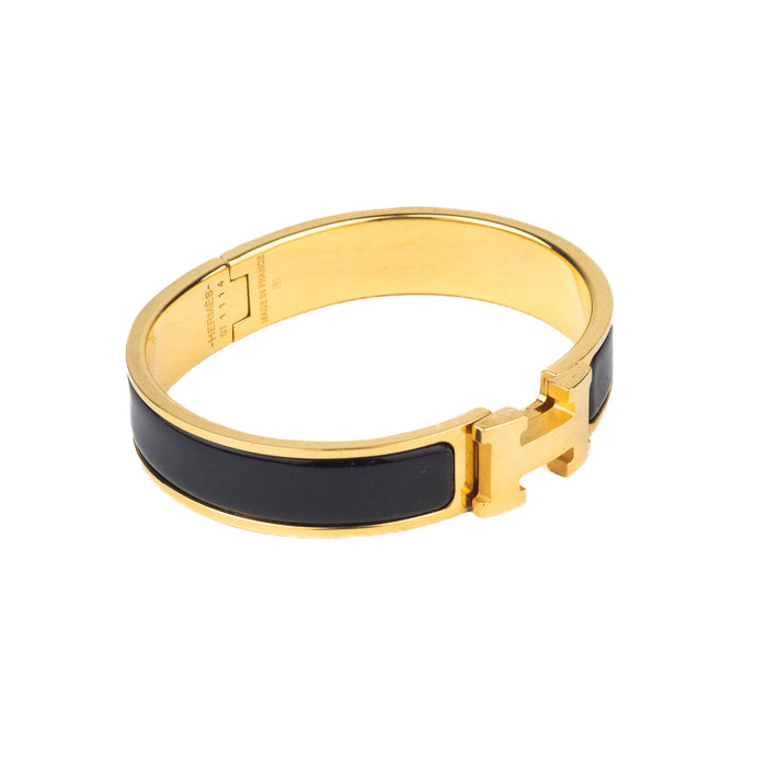 Hermes Clic H Bracelet Gold and Black size PM