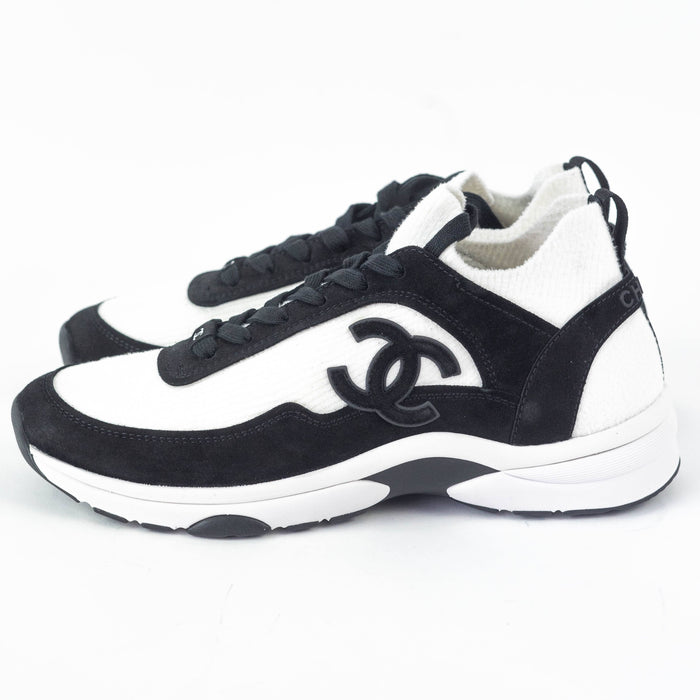 Chanel Suede Calfskin and Fabric Sneakers