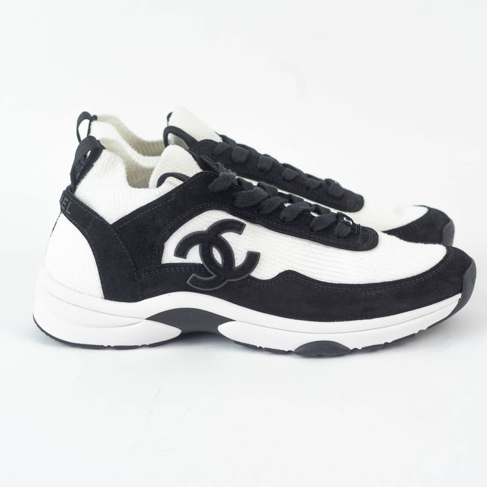 Chanel Suede Calfskin and Fabric Sneakers