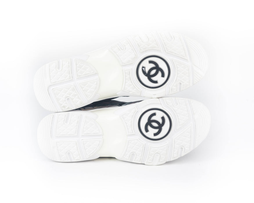 Chanel Multicolor Silk and Suede Sneakers