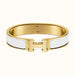 Hermes Clic H Bracelet in White with Gold Hardware 