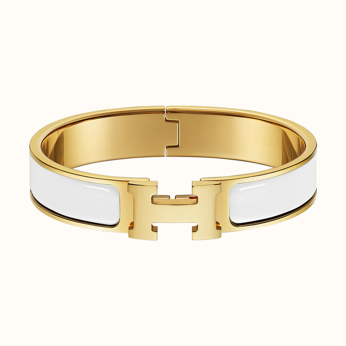 Hermes Clic H Bracelet in White