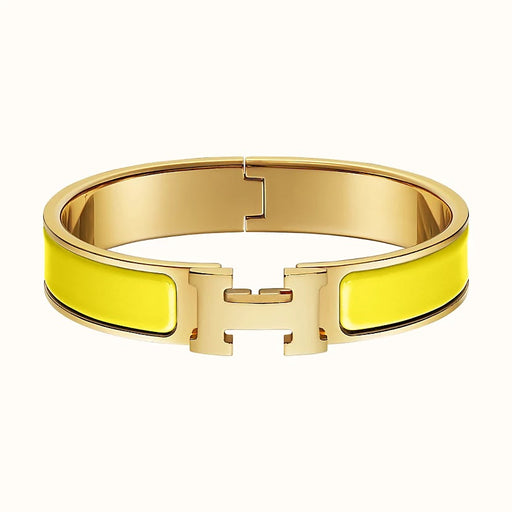 Hermes Clic H Bracelet in Jaune Tennis