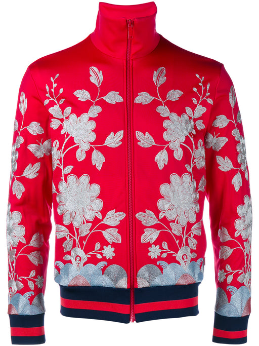 GUCCI FLORAL EMBROIDERED TRACK JACKET SIZE L - LuxurySnob