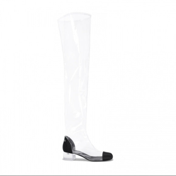 CHANEL CLEAR PVC OVER THE KNEE BOOTS — LSC INC - Main Image