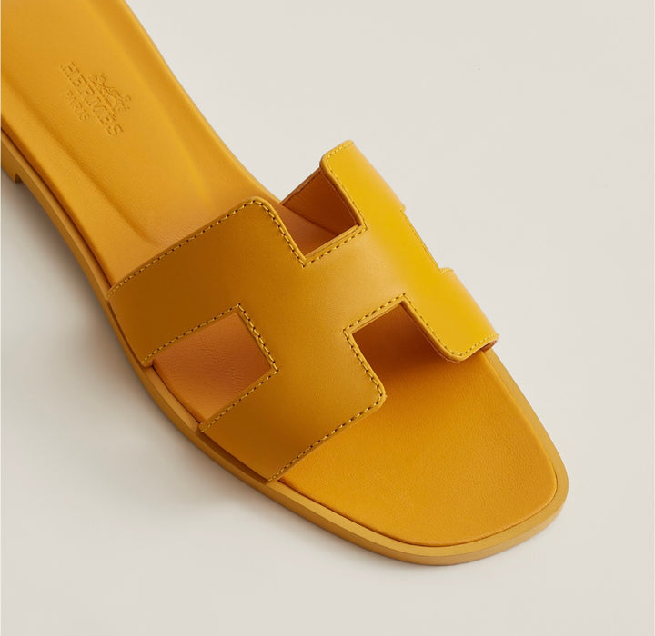 Hermes Oran Sandals in Jaune Topaze