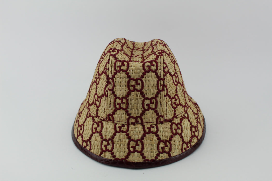 GUCCI GG FEDORA HAT WITH SNAKESKIN