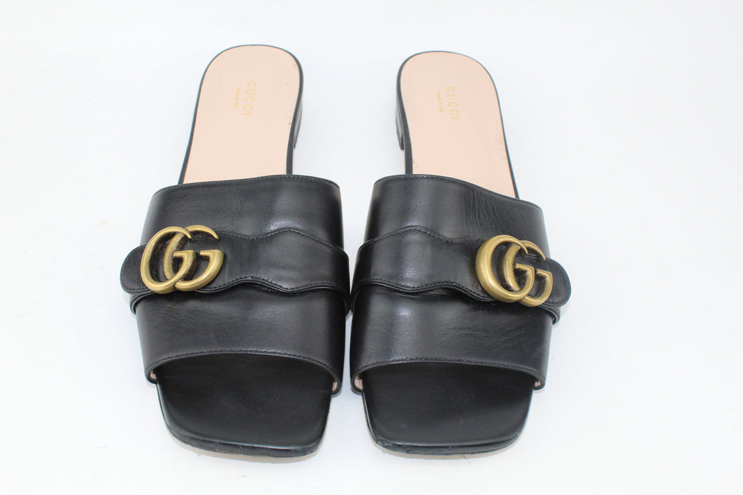 Gucci GG Marmont Leather Mules