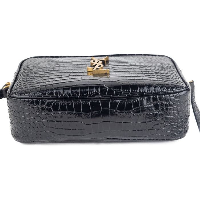 Saint Laurent Croc Embossed Lou Camera bag