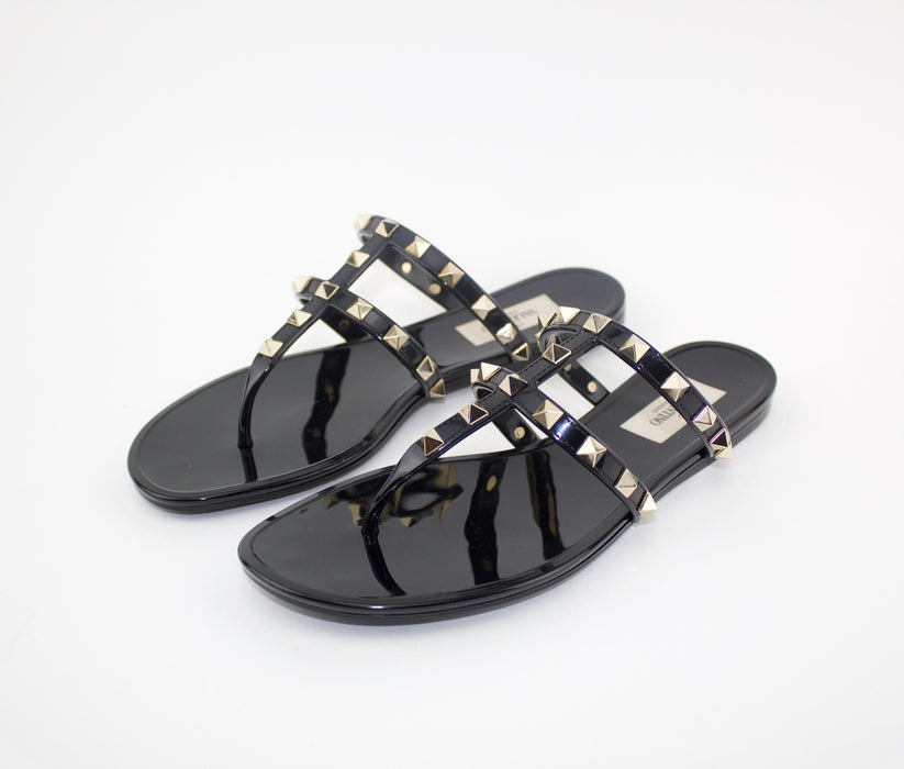 VALENTINO GARAVANI  ROCKSTUD JELLY SANDALS SIZE 37