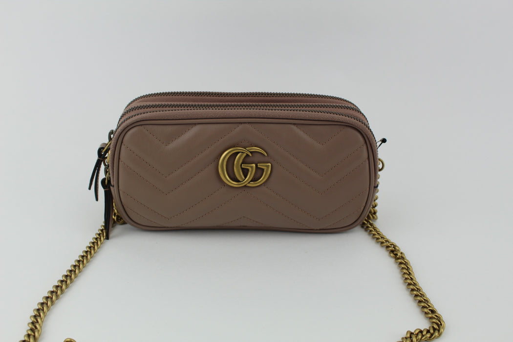 GUCCI GG MARMONT CHAIN BAG TRIPLE ZIP