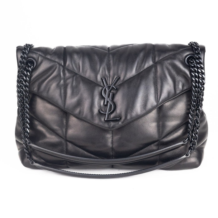 Saint Laurent Medium Puffer Bag in Black Quilted Lambskin