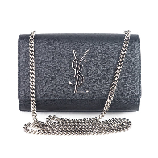 Saint Laurent Kate Small Grain De Poudre Shoulder Bag on Chain