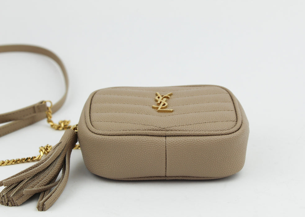 Saint Laurent Baby Lou Quilted Textured Shoulder bag