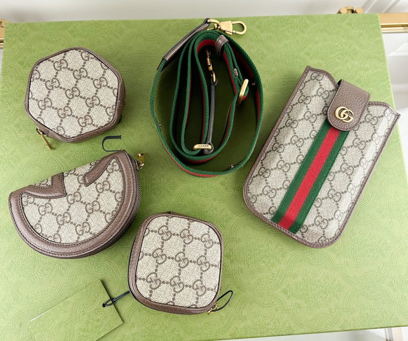 Gucci Ophidia Multiway Mini Bags In Beige