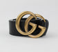 GUCCI LEATHER BELT WITH DOUBLE G BUCKLE - LuxurySnob