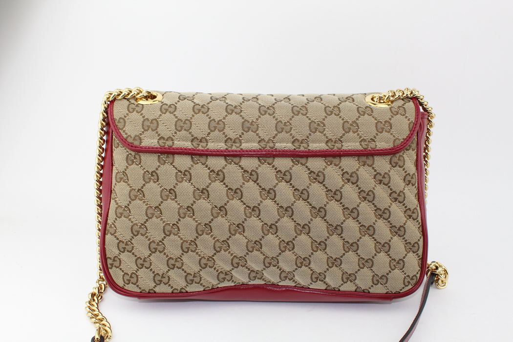 GUCCI GG MARMONT CANVAS MEDIUM SHOULDER BAG