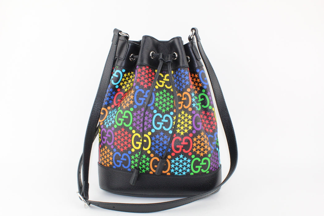 GUCCI BLACK PSYCHEDELIC BUCKET BAG BLACK