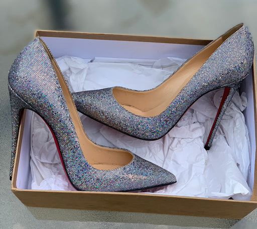 CHRISTIAN LOUBOUTIN SO KATE 120 GLITTER DISCO BALL SIZE 38.5 - LuxurySnob