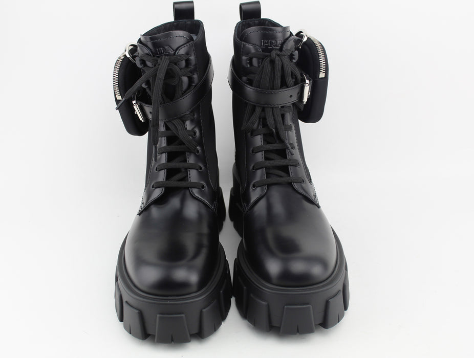 Prada Leather Zip Combat boots