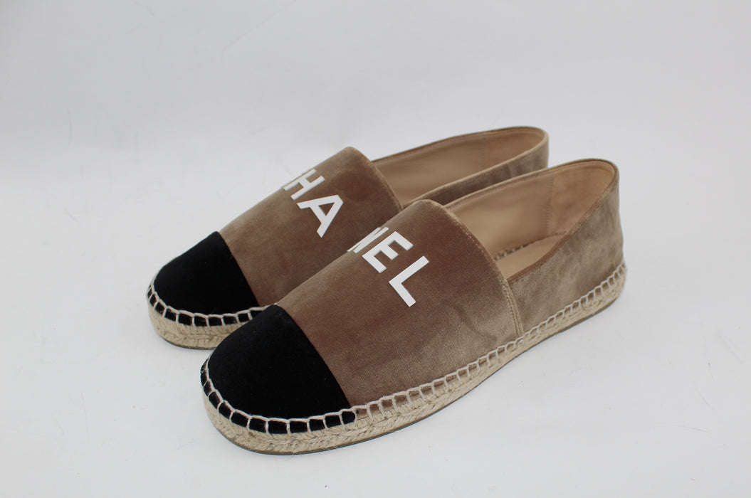 CHANEL VELVET ESPADRILLES SIZE 39