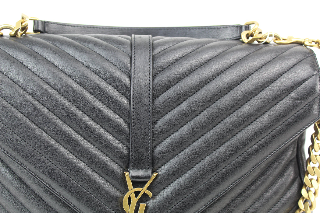 Saint Laurent Monogram Envelope Leather Shoulder Bag