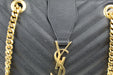 Saint Laurent Cassandra Matelasse Shopper Black Leather Tote