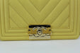 CHANEL CHEVRON SMALL BOY BAG YELLOW