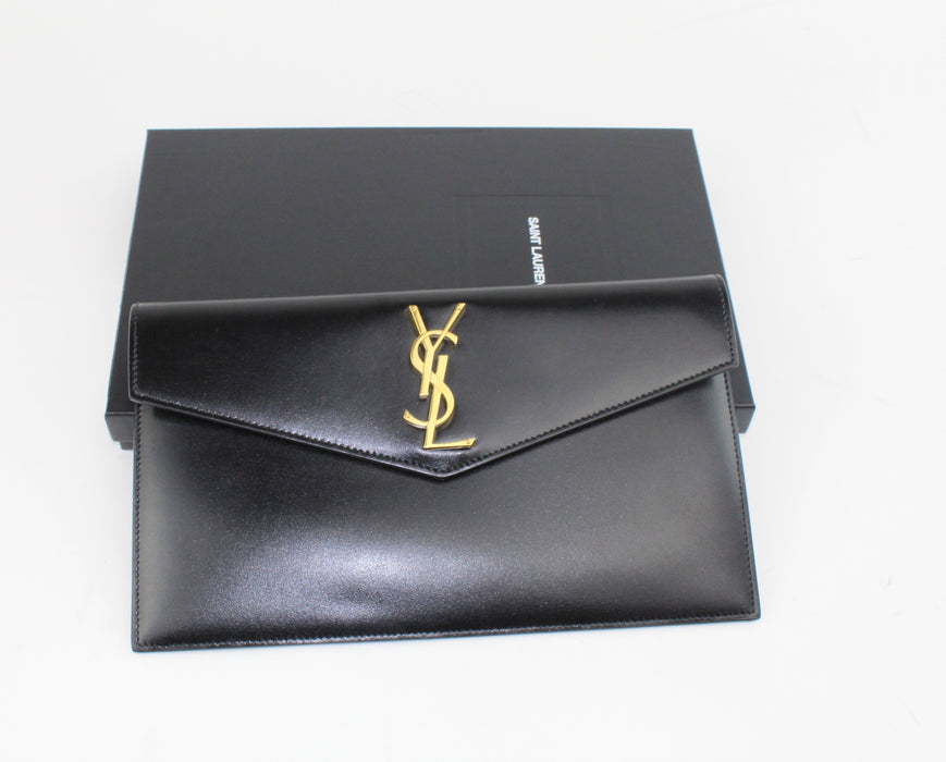 Saint Laurent Uptown Envelope Clutch Black