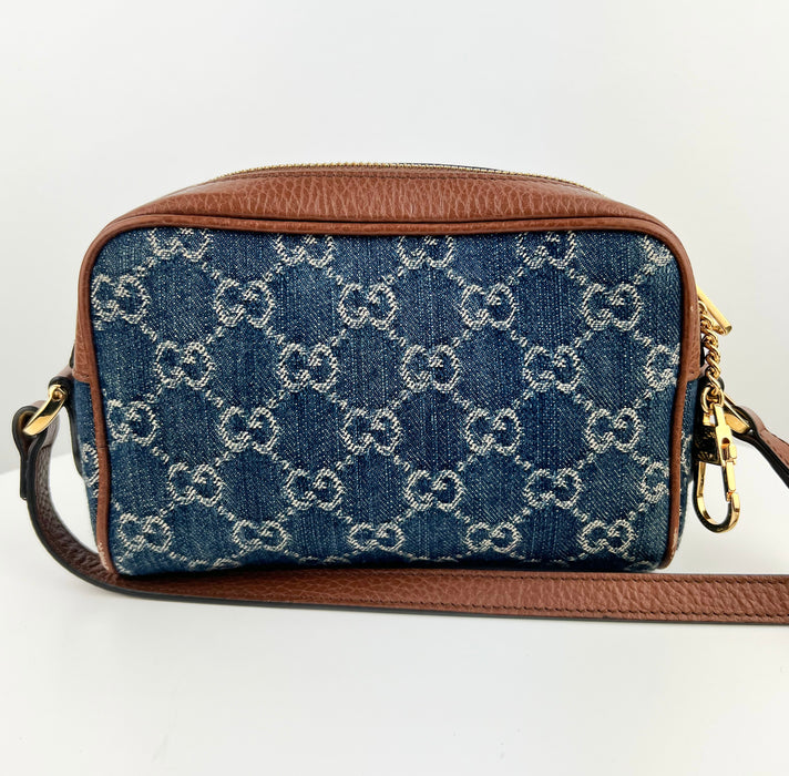 Gucci Ophidia Shoulder Bag GG Denim Mini