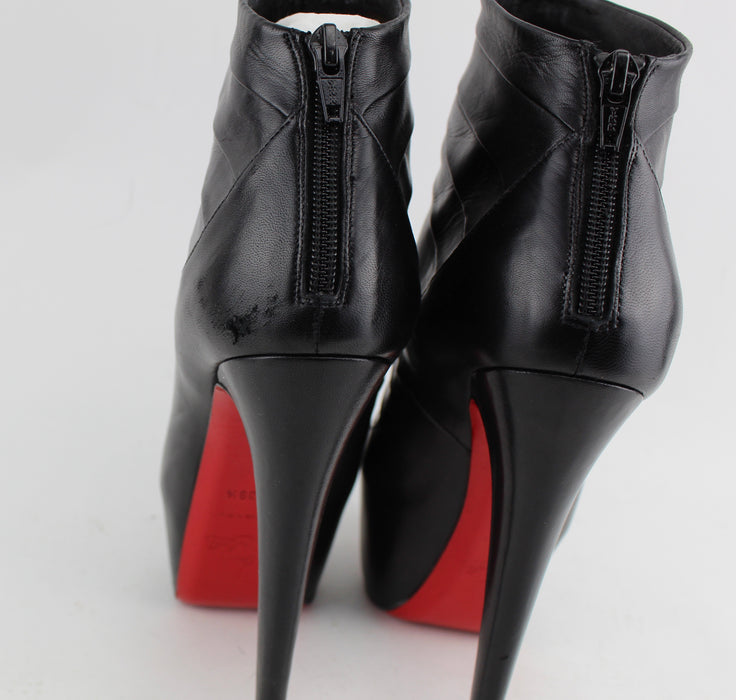 CHRISTIAN LOUBOUTIN AMOR NAPPA BOOTIES SIZE 39.5 - LuxurySnob