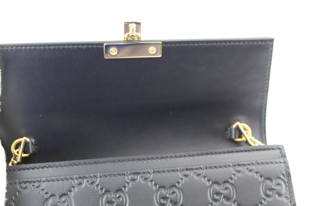 Gucci Padlock Leather Wallet on Chain