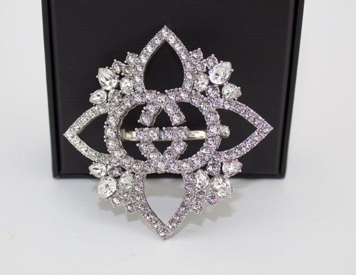 GUCCI CRYSTAL EMBELLISHED DOUBLE FINGER RING