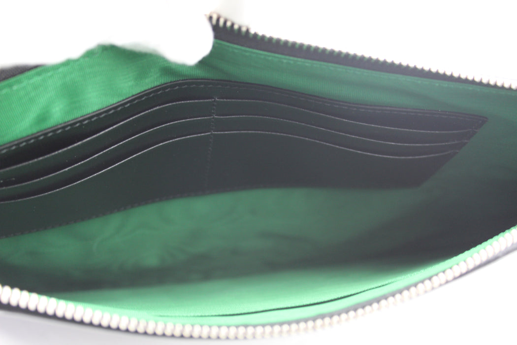 Gucci Black Gg Rhombus Quilted Leather Pouch