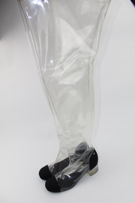 CHANEL CLEAR  PVC OVER THE KNEE BOOTS - LuxurySnob